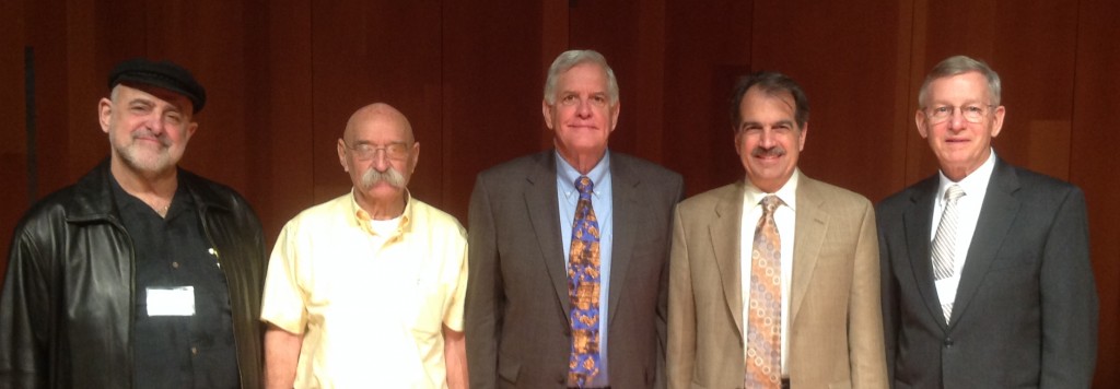 Left to right: George T. Zervos, Dan Bahat, James H. Charlesworth, Gary Rendsburg, John W. Welch.